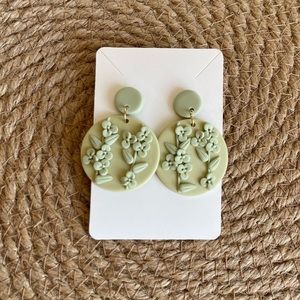 Floral Textured Polymer Clay Earrings